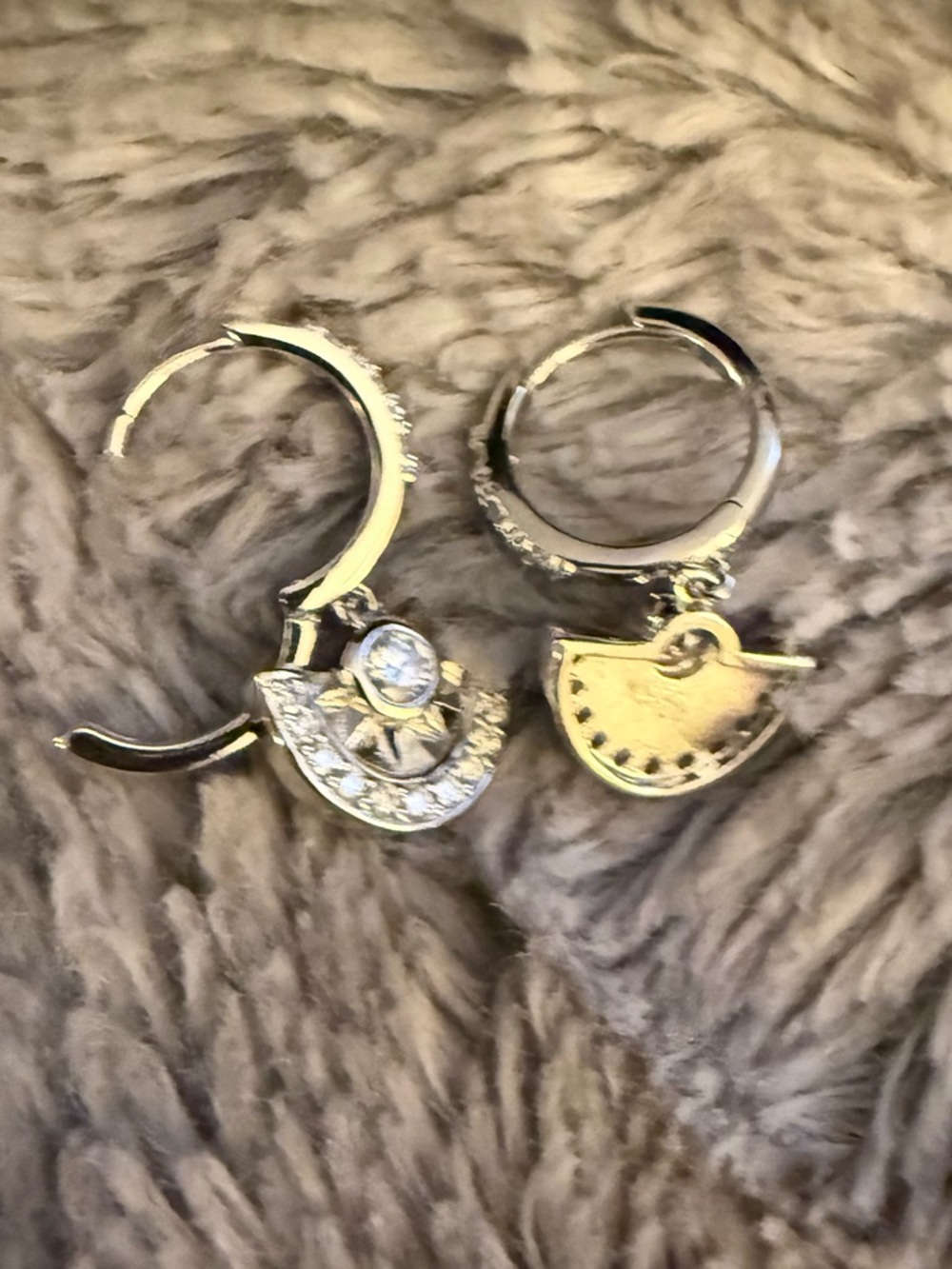 Moisanite  Sterling Silver Crescent Drop Earrings 1.5 ct   NWT - Picture 12 of 12